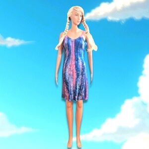 Handpainted Charmeuse satin Dress. Original. One of a kind Boho